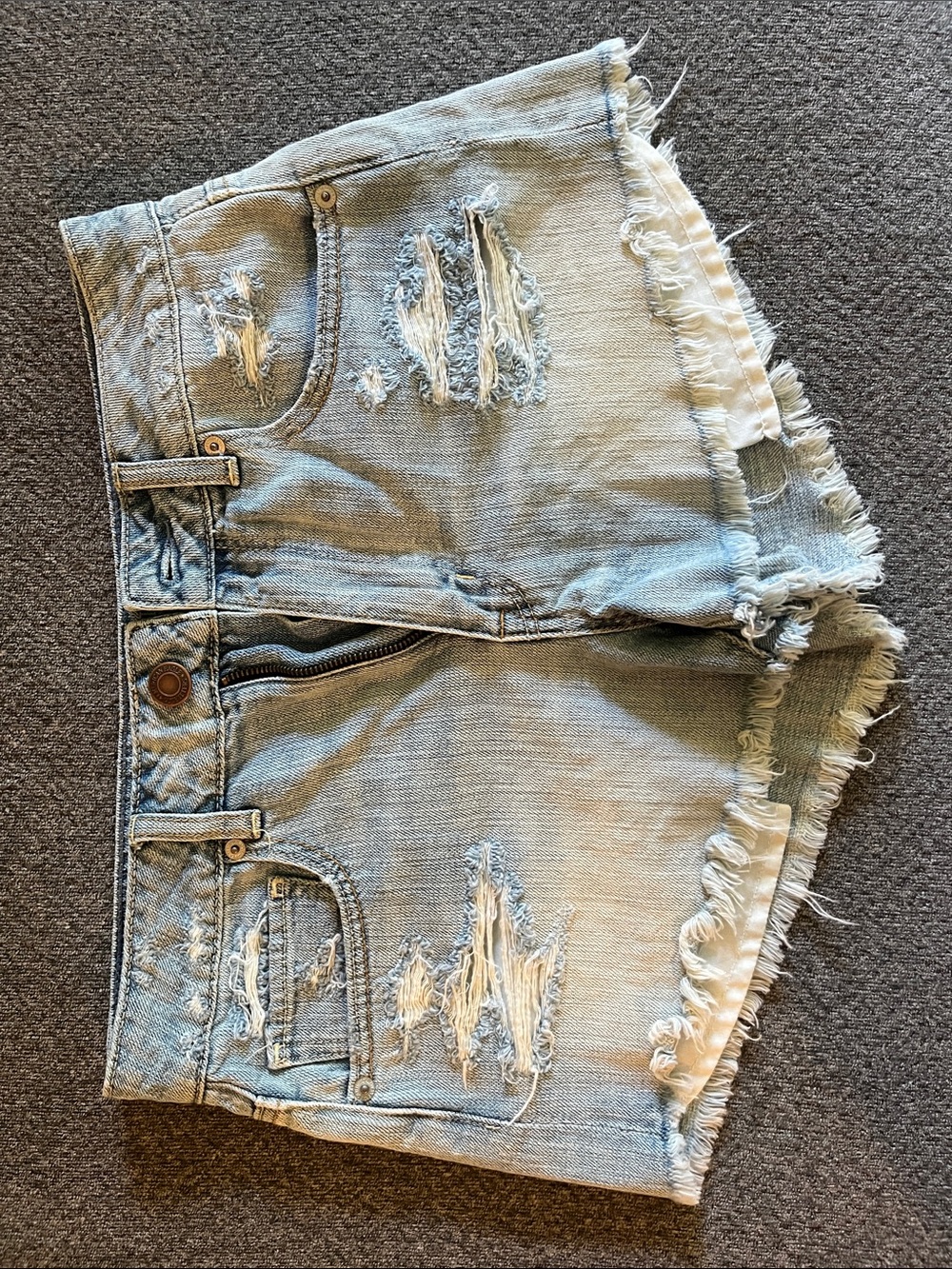 American Eagle Outfitters Light Wash Distressed Denim Shorts